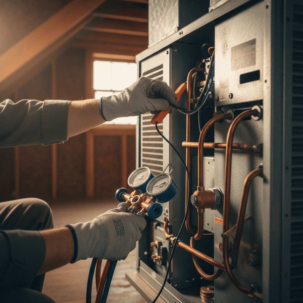HVAC maintenance on commercial system