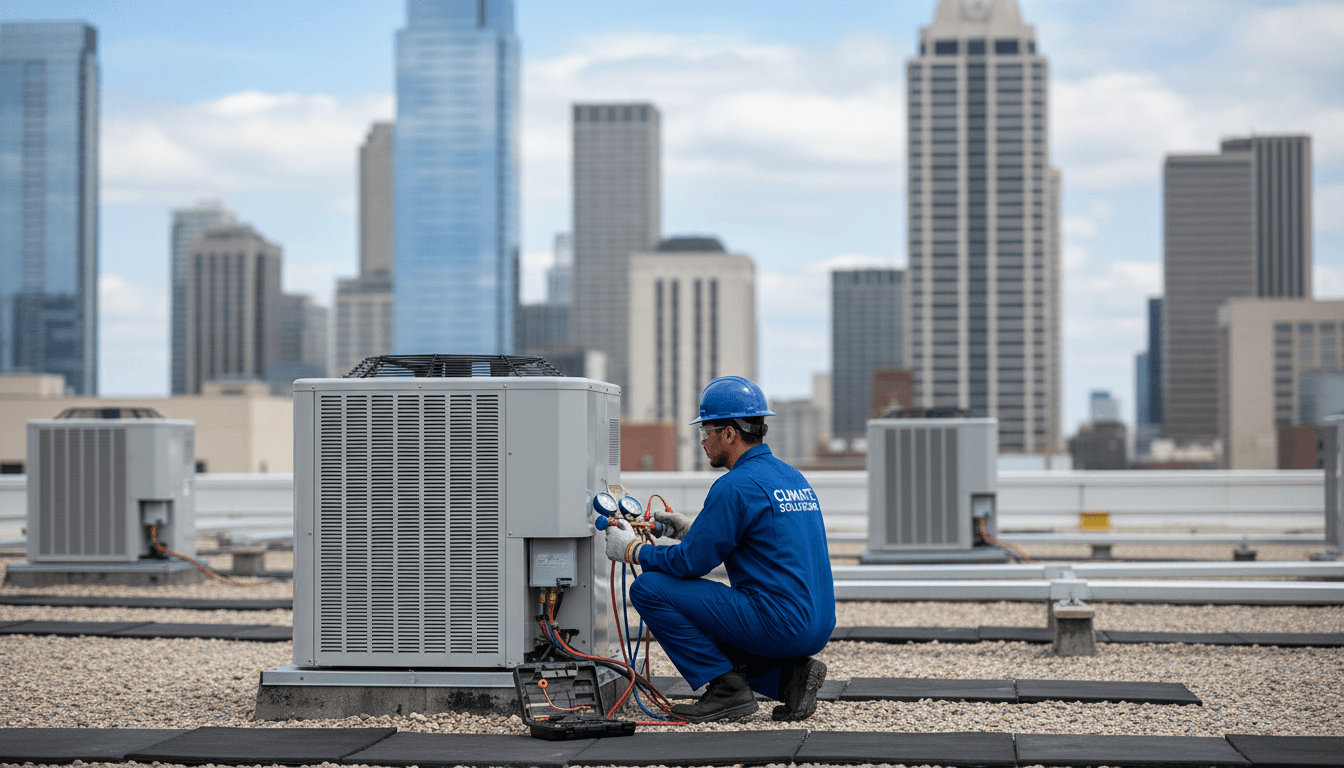 Commercial HVAC maintenance and service work
